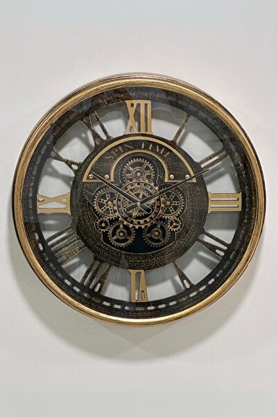 eco sepet Dekoratif Çarklı Duvar Saati, Modern Roma Rakamı Duvar Saati Gold 6...