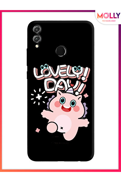 Molly Honor 8X İçin Siyah Lovely Day Desenli Silikon Kılıf