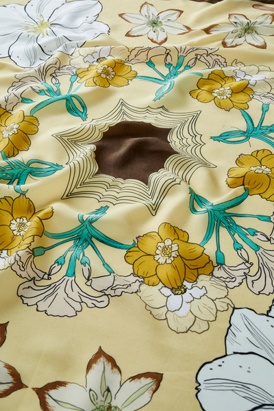 Jolamier Patterned Modal Scarf Manolya - Soft Yellow