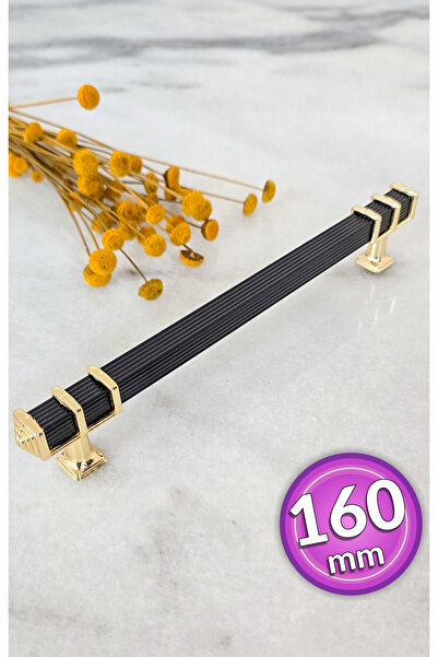 SHAYMA SİYAH GOLD METAL KULP 160MM (16 CM) MOBİLYA KULPU,DOLAP KULPU,MUTFAK D...