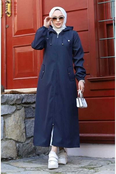Marjinal City Armine Striped Long Trench Coat Overcoat