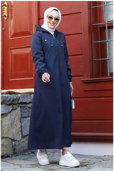 Marjinal City Armine Striped Long Trench Coat Overcoat