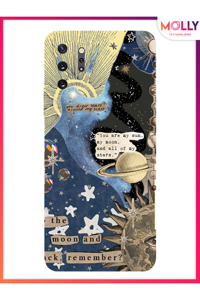 Molly Samsung Galaxy Note 10 Plus İçin Siyah Starry Promises Desenli Silikon ...
