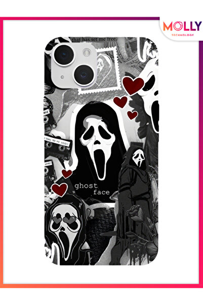 Molly iPhone 13 İçin Siyah Serial Lover Desenli Silikon Kılıf