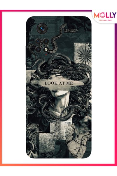 Molly حافظة سيليكون بنمط Medusa's Gaze باللون الأسود لهاتف Xiaomi Redmi Note 11S