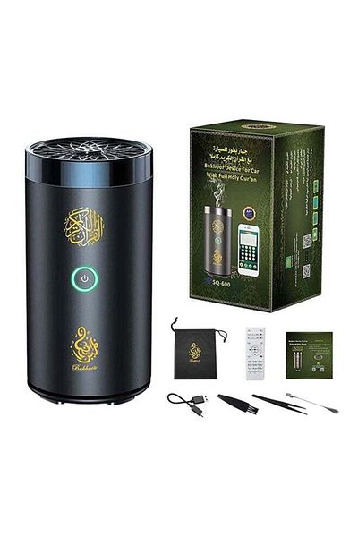 Generic ADDFiT New Style Type-C Power Incense Burner Bukhoor With Quran Speaker And Bluetooth Speaker Black