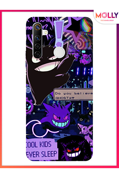 Molly Realme 6i İçin Siyah Midnight Glitch Desenli Silikon Kılıf