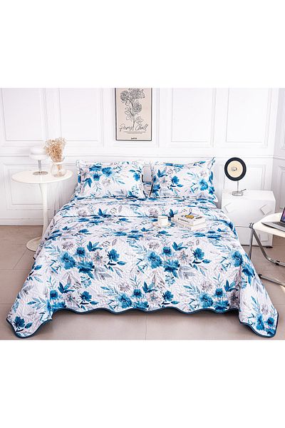 CHIRASO Microfiber Quilted Duvet Set, 2-Sided, 3-Piece, Duvet Cover 220x240cm, 2 Pillowcases