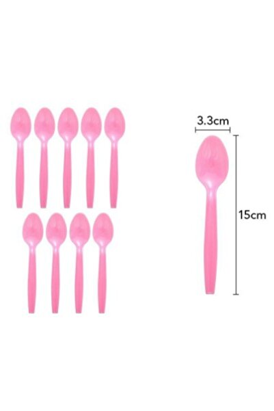 Flippy Set 10 Linguri de unica folosinta 15 x 3.3 cm, roz
