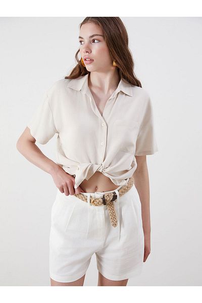 LC Waikiki New Season Linen Blend Women's Shirt - S5Ot51Z8