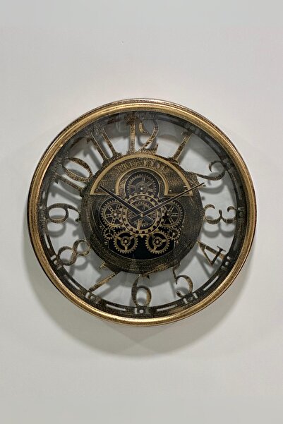 eco sepet Dekoratif Çarklı Duvar Saati, Modern Dönen Çarklı Duvar Saati Gold ...