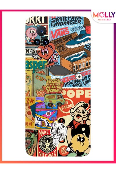 Molly Black Nostalgia Club Pattern Silicone Case for Vivo V21E