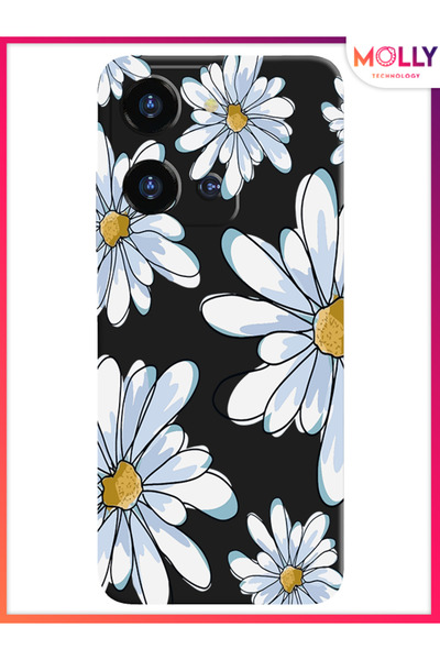 Molly Black Soft Petals Pattern Silicone Case for Reeder S19 Max Pro S Zoom