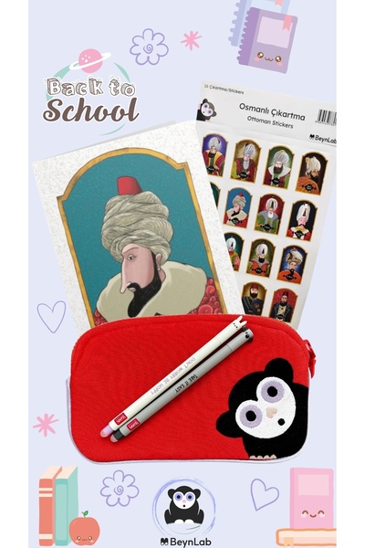 Beynlab School Set Notebook Sticker and Pen Holder Mini Brain Bag Ottoman Fatih
