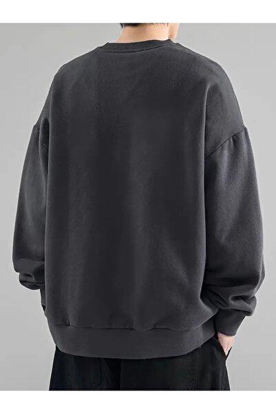 Flood Of Style Gray Men's Smoked Backwoods Printed Crew Neck Oversize