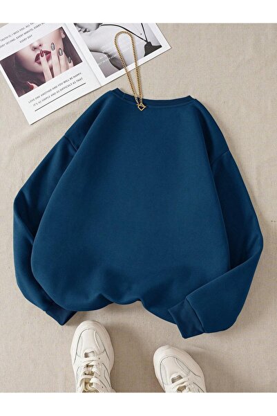 Flood Of Style Albastru bleumarin pentru femei Albastru bleumarin Cafea cu imprimeu supradimensionat