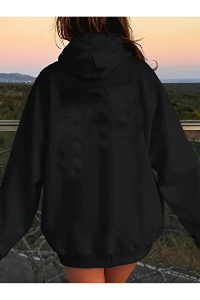 Flood Of Style Black Women's Black Take a Book Printed Hoodie