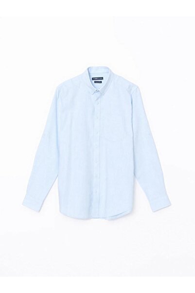 LC Waikiki Ανδρικό πουκάμισο LCWAIKIKI με μακρυμάνικο λινό με κανονική εφαρμογή (W5)