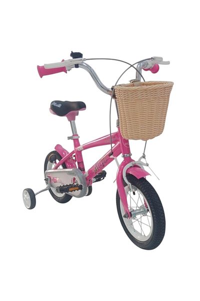 Toybox Mira Girls Bike - 12 Inch Kids Bicycle with Training Wheels And Front Basket