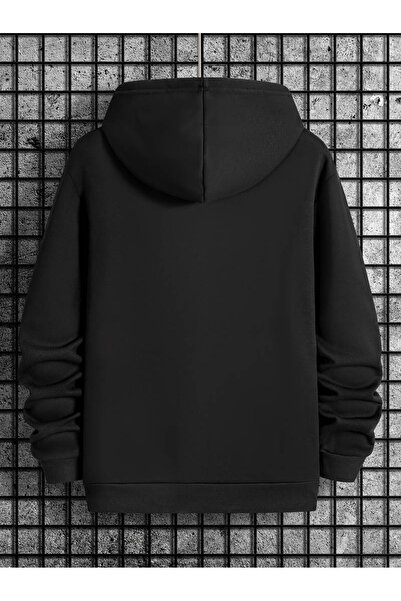 Flood Of Style Black Unisex Black Milano Printed 3 Thread Hooded Hoodie