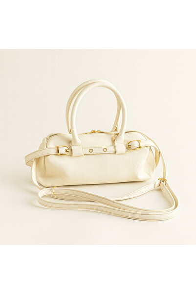 Nova Elegant Cream Color Women's Shoulder and Hand Bag – Gold Detailed