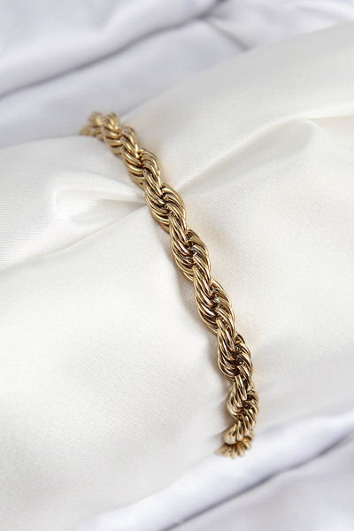 Skygo 316L Steel Classic Twist Chain Model Gold Color Women's Bracelet - Tj-Bb7790
