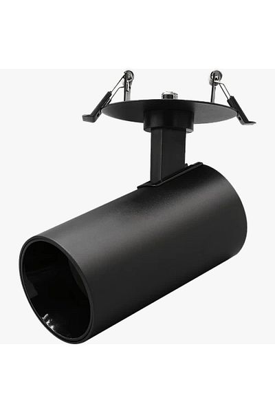 Generic Black 7cm Recessed Single Track Light with GU10 Bulb