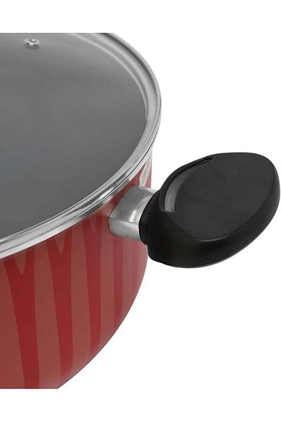 Trust Non-Stick Deep Cooking Pot with Glass Lid - Heavy Duty Metal, 30 cm
