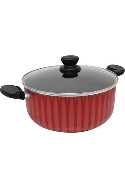 Trust Non-Stick Deep Cooking Pot with Glass Lid - Heavy Duty Metal, 30 cm