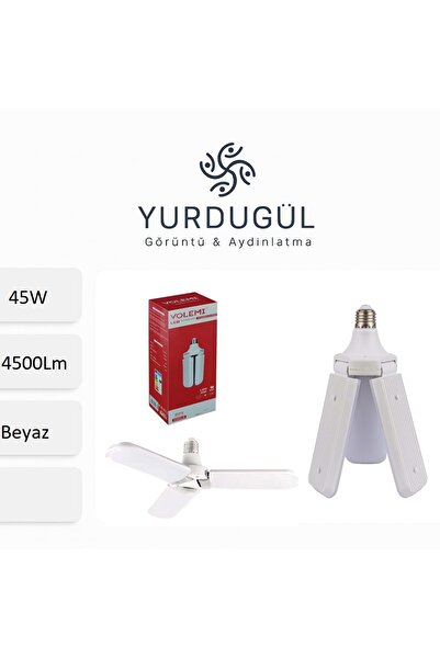 ampuled Volemi Pervane LED Ampül 3 Kanatlı 220V 45W 4500 Lümen Beyaz E27 Duy