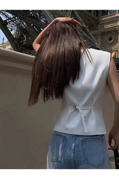 MODA Women's Zero Sleeve Front Button Atlas Vest