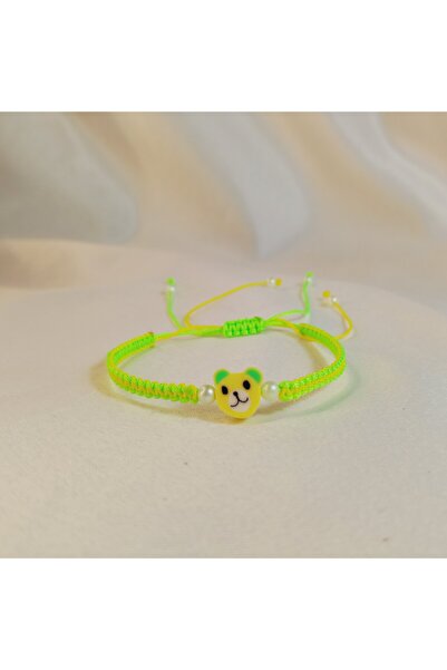 Crystal Atelier سوار مكرامية محبوك للجنسين مع شكل دب – تصميم لطيف مصنوع يدويً...