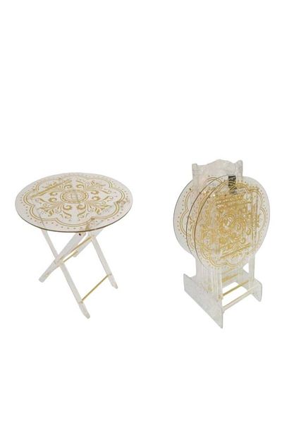 BYT ALRWASM FOR TRADE Side Service Tables - 4 Transparent Foldable Pieces