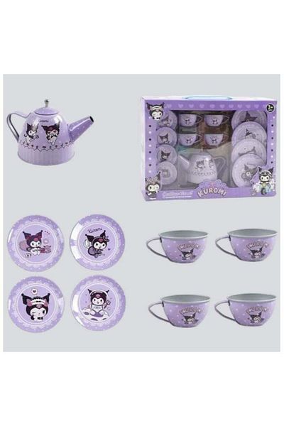 MARAH TOYS Kuromi Kids Metal Tea Set - Cute Purple Design