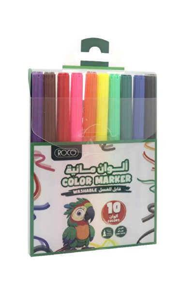 Roco مجموعة أقلام تلوين قابلة للغسل - 10 ألوان متنوعة