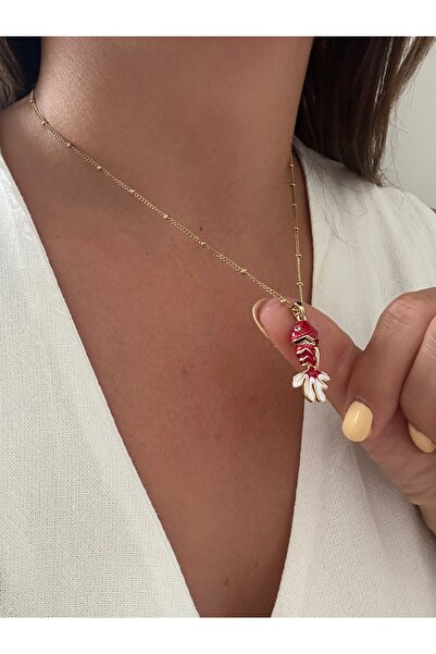 B Design jewelry Liora Coral Koi Fish Çelik Kolye