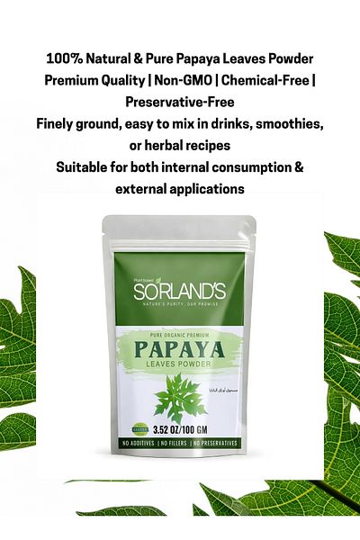 Sorland s Sorland's Papaya Leaves Powder (100 gm) Supports Immunity,Healthy Platelets & Digestion
