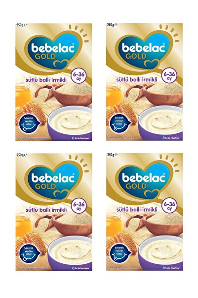 Bebelac Gold Sütlü Ballı İrmikli Ek Gıda 250 G x 4 Adet