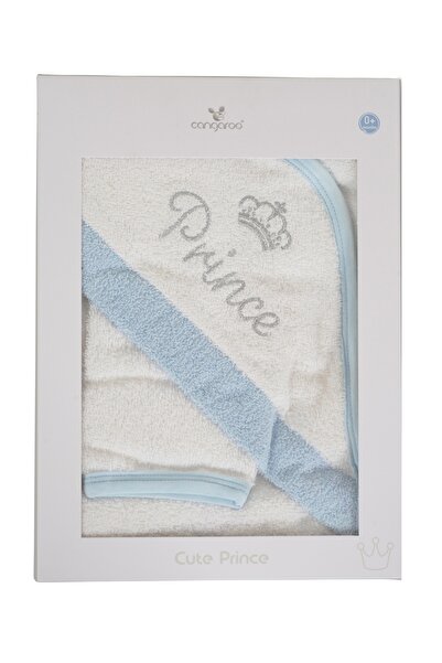 Cangaroo Prosop cu gluga pentru bebelusi Cute Prince si manusa de baie din bu...