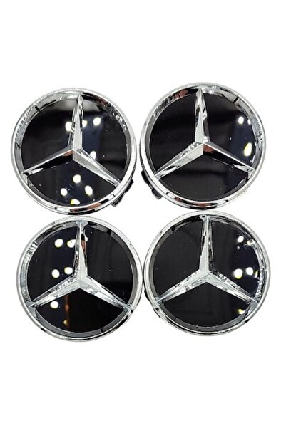 MERCEDES Σετ 4 κεντρικών καλυμμάτων για ζάντες 60 mm, μαύρο