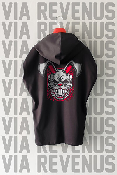 Vordevia Tricou sport cu glugă cu mâneci zero, 100% bumbac, cu imprimeu în fa...