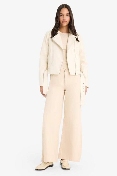 DeFacto New Season Regular Fit Zippered Faux Leather Jacket Coat