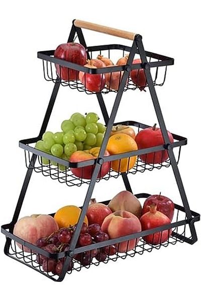 Türkiye 3-Layer storage rack, Fruit Storage rack, Vegetable Rack, Bread Display Stand for Kitchen, Fruit Bow