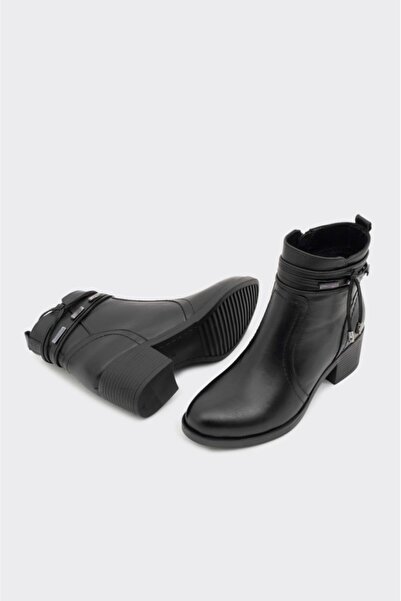 derinet Hakiki Deri Fermuarlı Kadın Bot