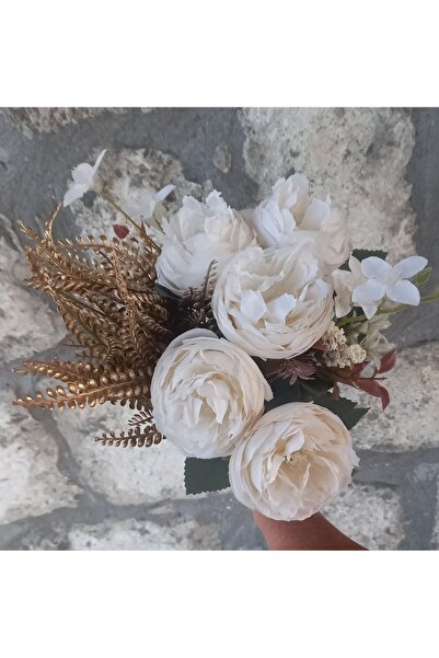 kutmen أوراق شجر شاكايك وذهبية اللون 2 قطعة (زهرة صناعية وجافة)