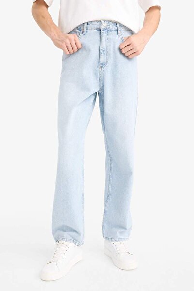 DeFacto Baggy Fit Geniş Kalıp Geniş Paça Jean Yıkamalı Pantolon F9821AX25SM