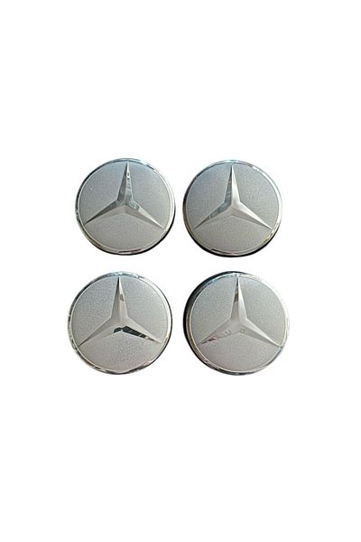 Universal Set 4 wheel caps 56.5mm Mercedes star gray compatible/replacement alloy rims