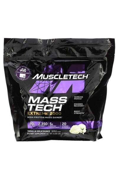 MUSCLETECH ميلك شيك فانيليا Mass Tech Extreme 2000، وزن 6 أرطال، أمريكي (RB)