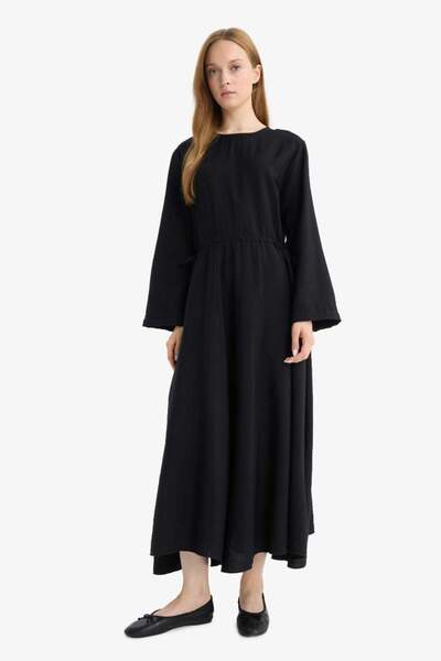 DeFacto New Season Relax Fit Crew Neck Long Sleeve Dress