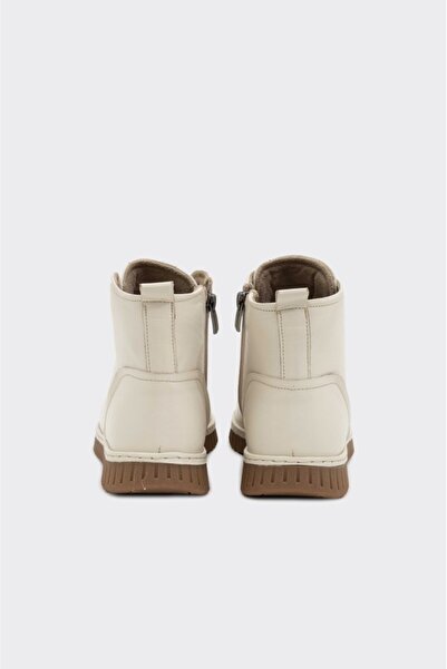 derinet Hakiki Deri Fermuarlı Lastik Bağcıklı Kadın Bot